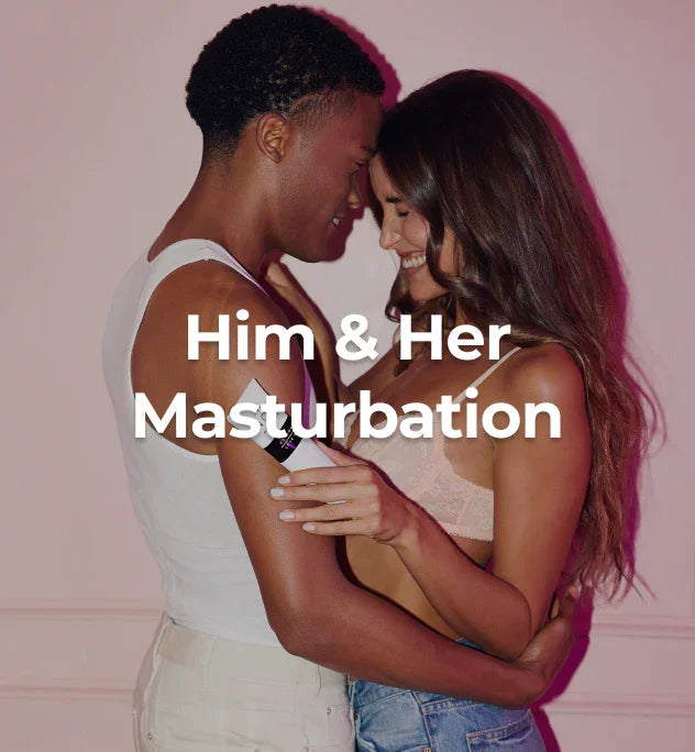 Couple hugging while holding coconut oil lubricant.