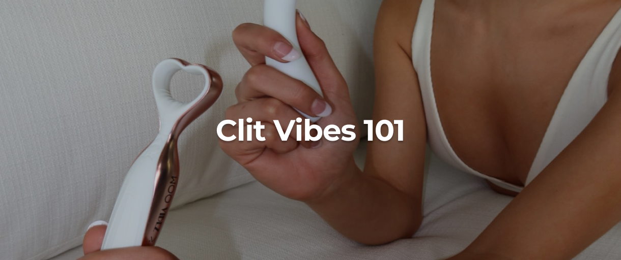 Woman holding a g spot vibrator.