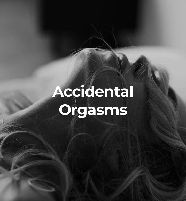 Lying on the bed with hair in her face