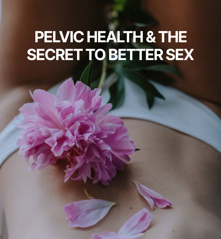 A pink flower on her stomach
