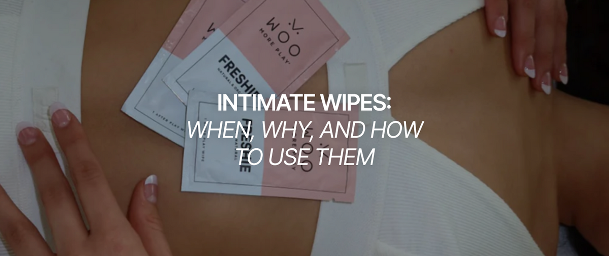 Woman’s stomach and WOO’s Freshies intimate wipes