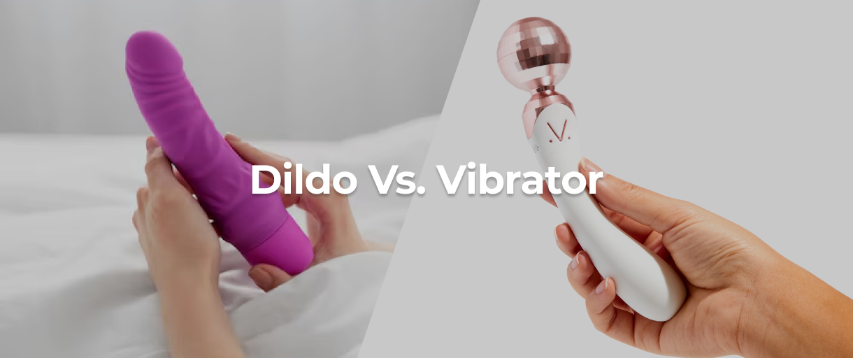 A purple dildo and a g spot vibrator.